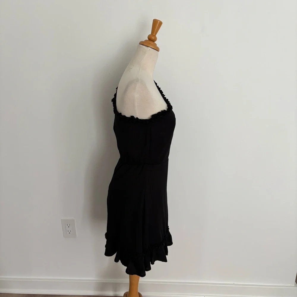 Trixxi Womens Dress Small Black Ruffles One Shoulder Midi Length Minimalist - Picture 4 of 10